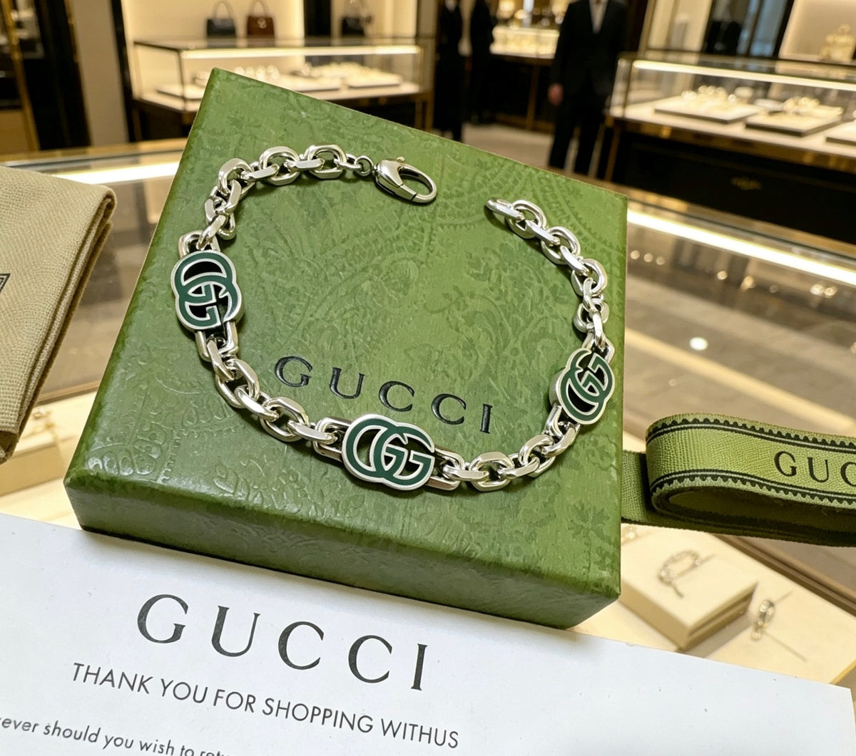 Gucci Silver-Tone GG Medallion Link Bracelet - album image 5