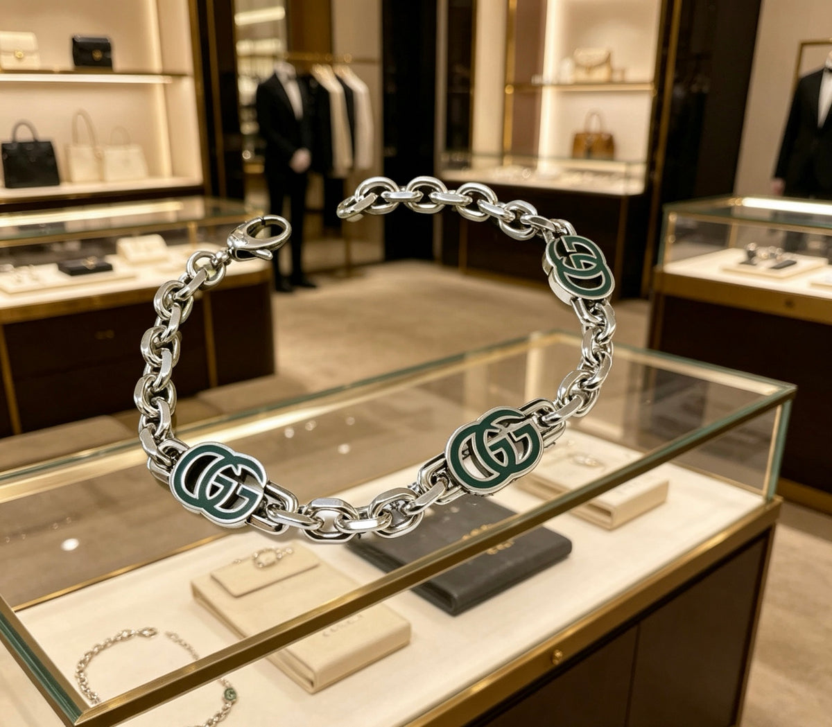 Gucci Silver-Tone GG Medallion Link Bracelet - album image 4
