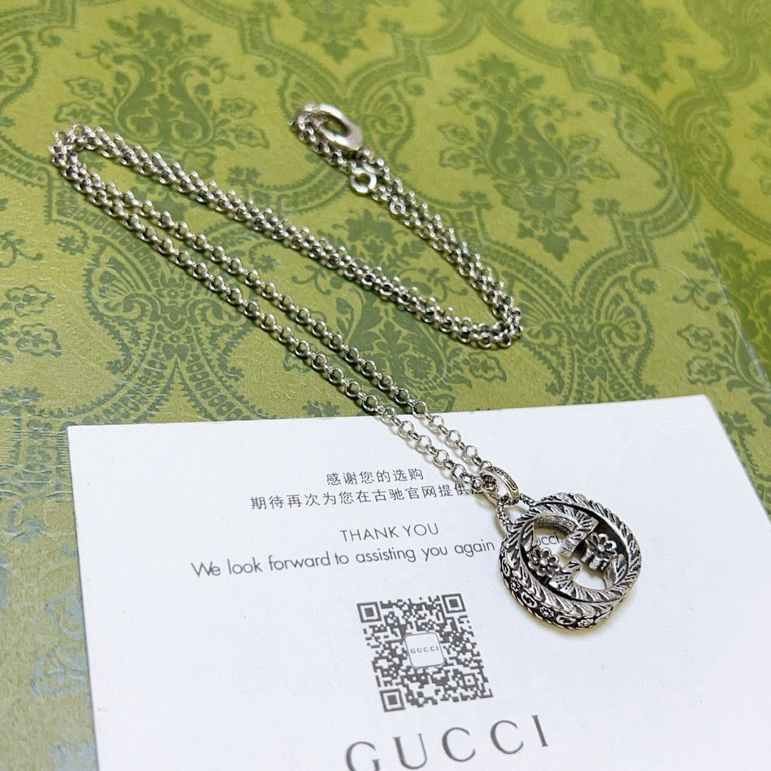 Gucci Anger Forest Interlocking G Antiqued Chain Necklace - album image 2