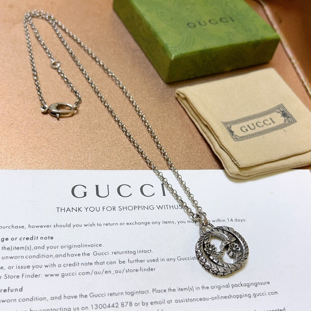 Gucci Anger Forest Interlocking G Antiqued Chain Necklace - album image 4