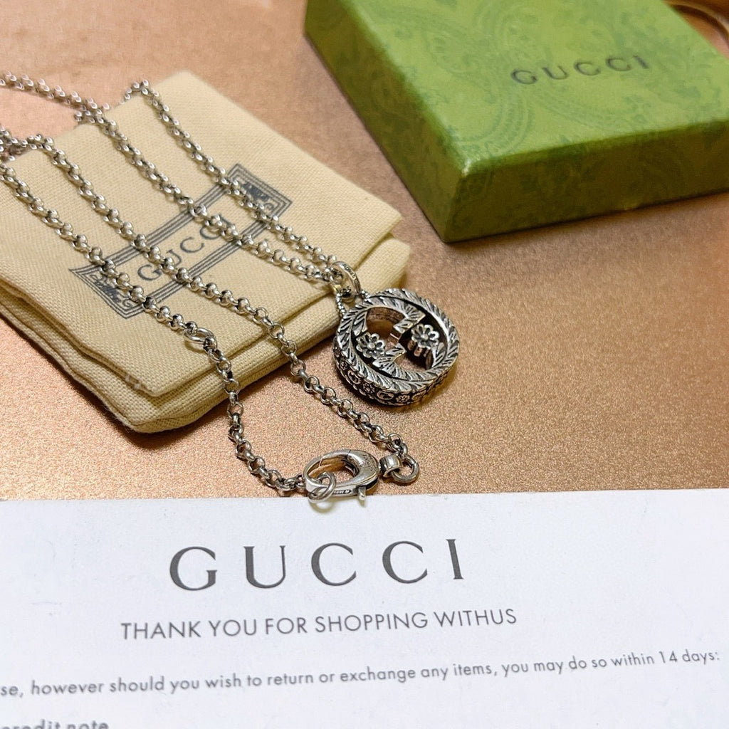 Gucci Anger Forest Interlocking G Antiqued Chain Necklace - album image 5