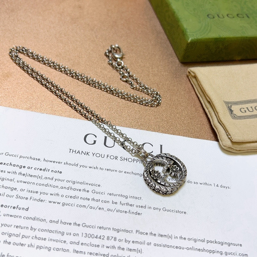 Gucci Anger Forest Interlocking G Antiqued Chain Necklace - album image 8