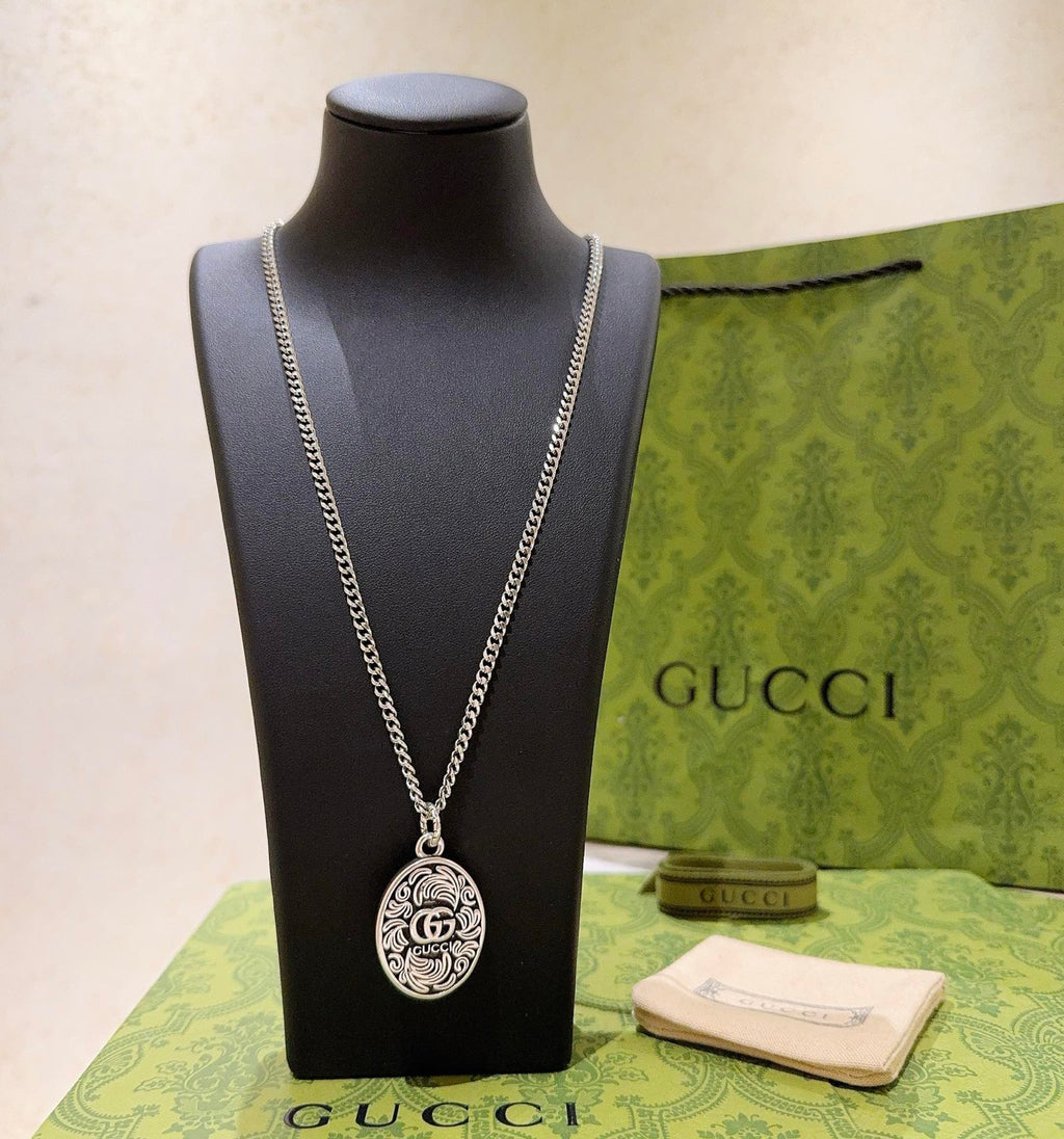 Gucci Anger Forest Interlocking G Antiqued Chain Necklace - album image 1