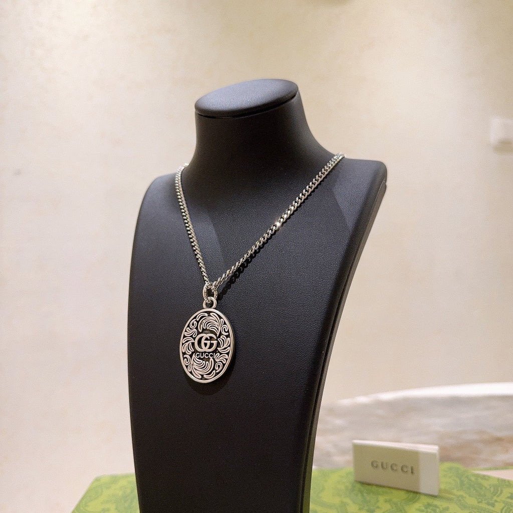 Gucci Anger Forest Interlocking G Antiqued Chain Necklace - album image 2