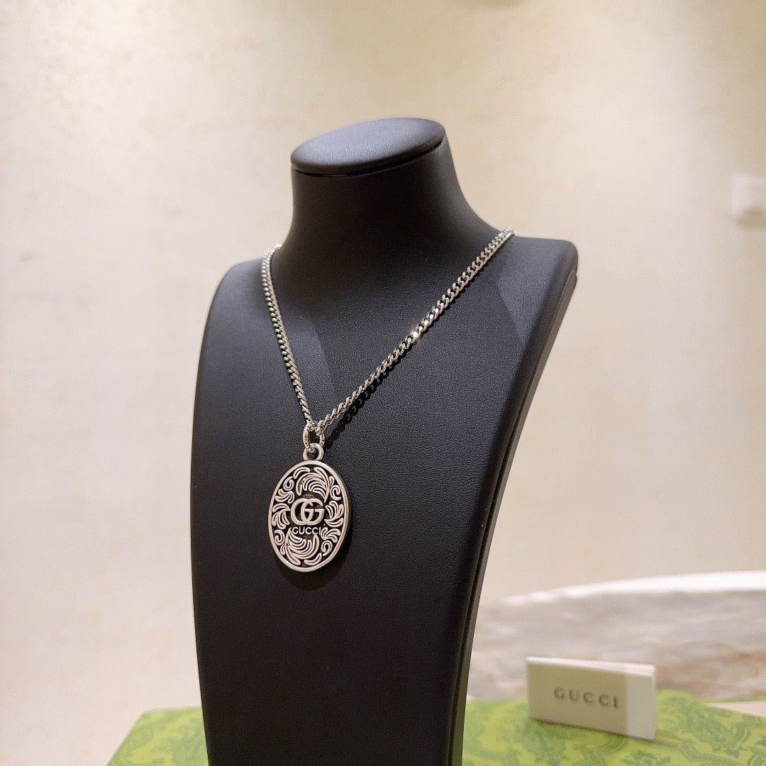 Gucci Anger Forest Interlocking G Antiqued Chain Necklace - album image 2