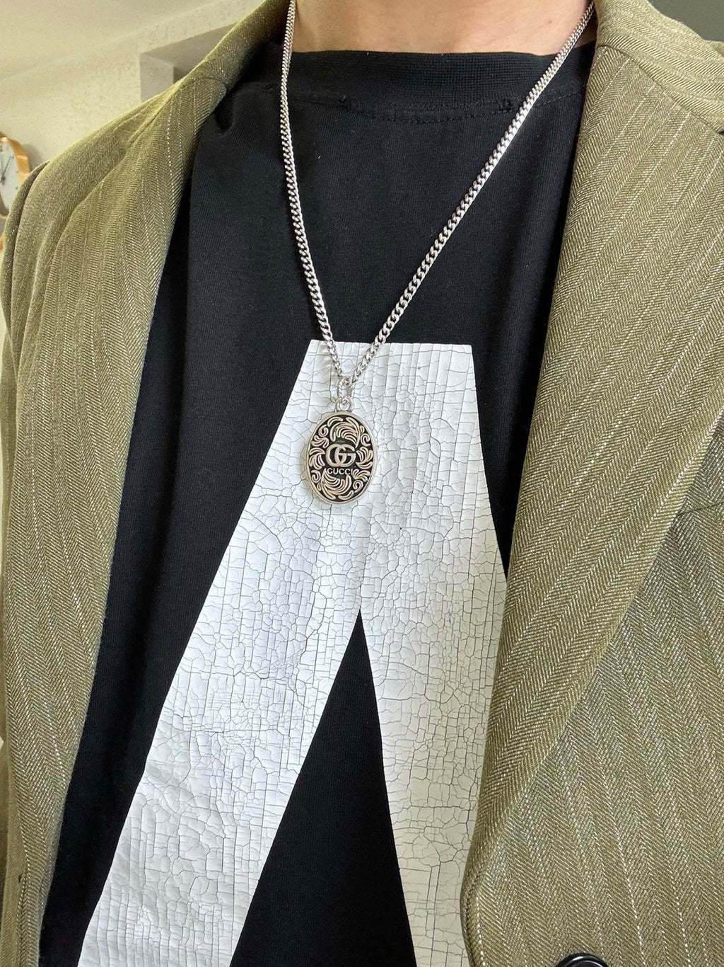 Gucci Anger Forest Interlocking G Antiqued Chain Necklace - album image 6
