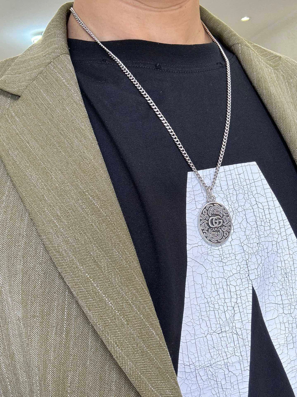 Gucci Anger Forest Interlocking G Antiqued Chain Necklace - album image 9