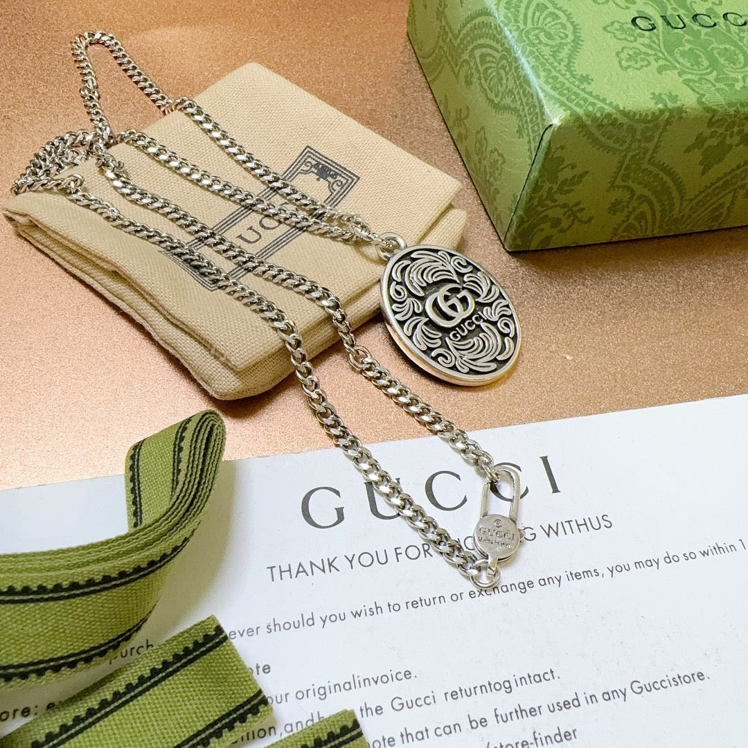 Gucci Anger Forest Interlocking G Antiqued Chain Necklace - album image 5