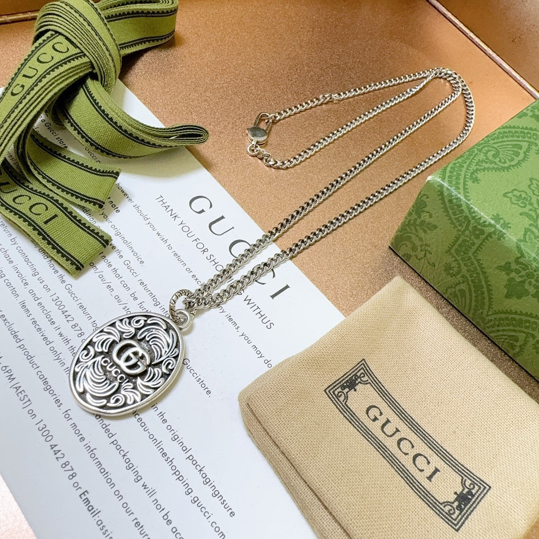 Gucci Anger Forest Interlocking G Antiqued Chain Necklace - album image 8