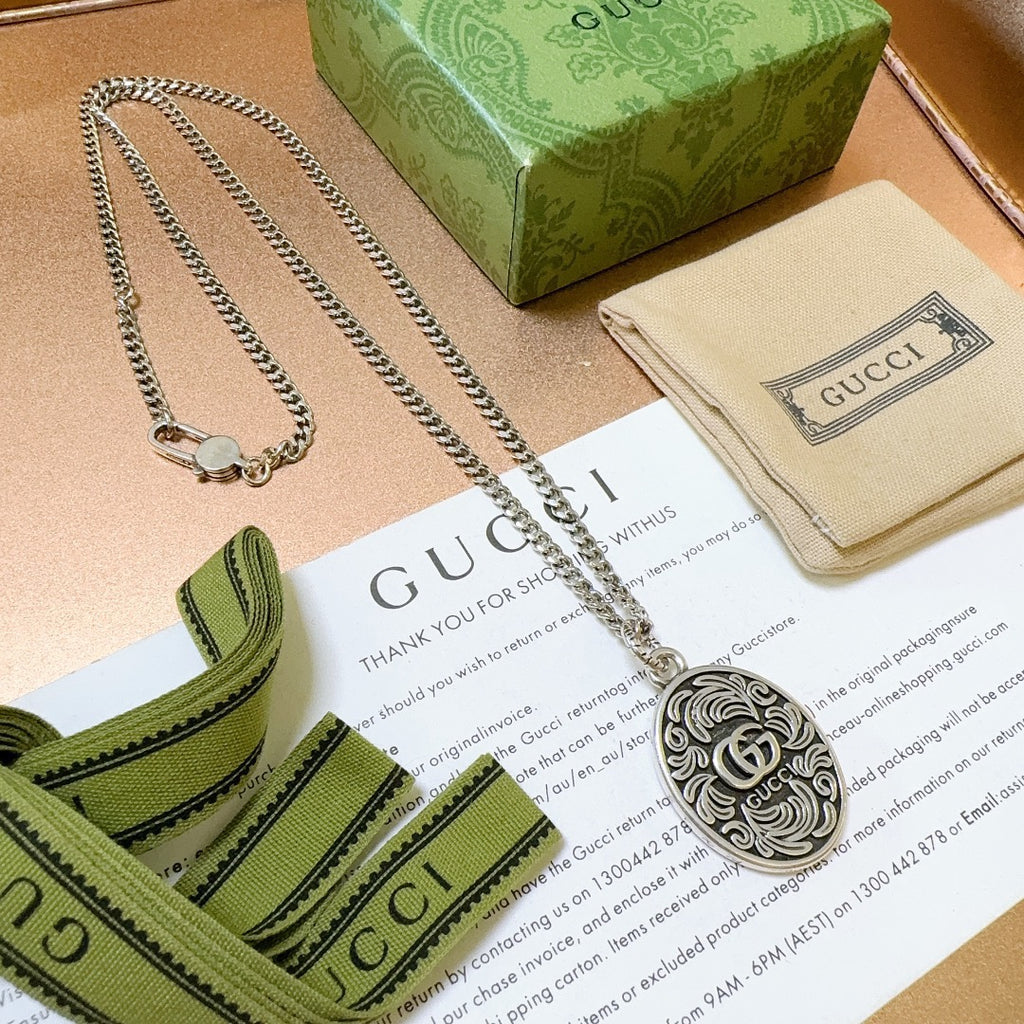 Gucci Anger Forest Interlocking G Antiqued Chain Necklace - album image 7