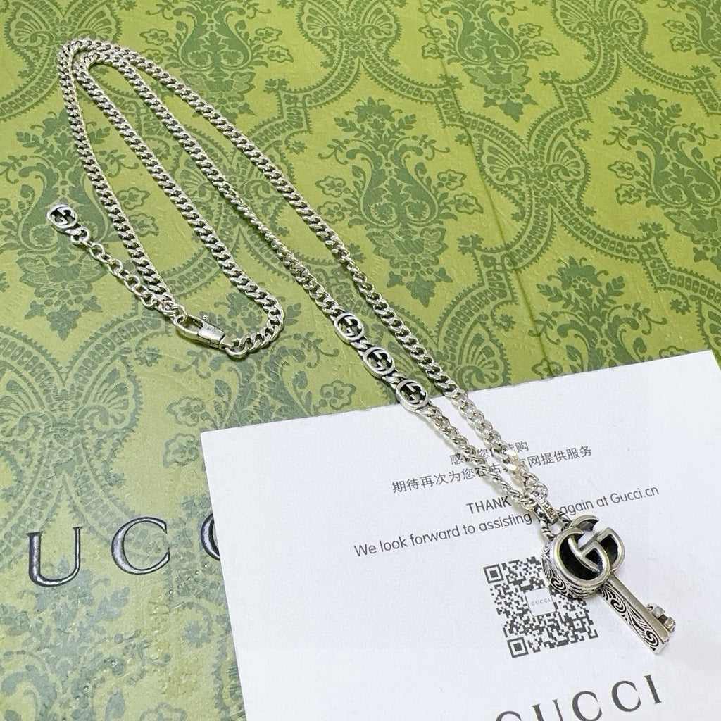 Gucci Anger Forest Interlocking G Antiqued Chain Necklace - album image 4