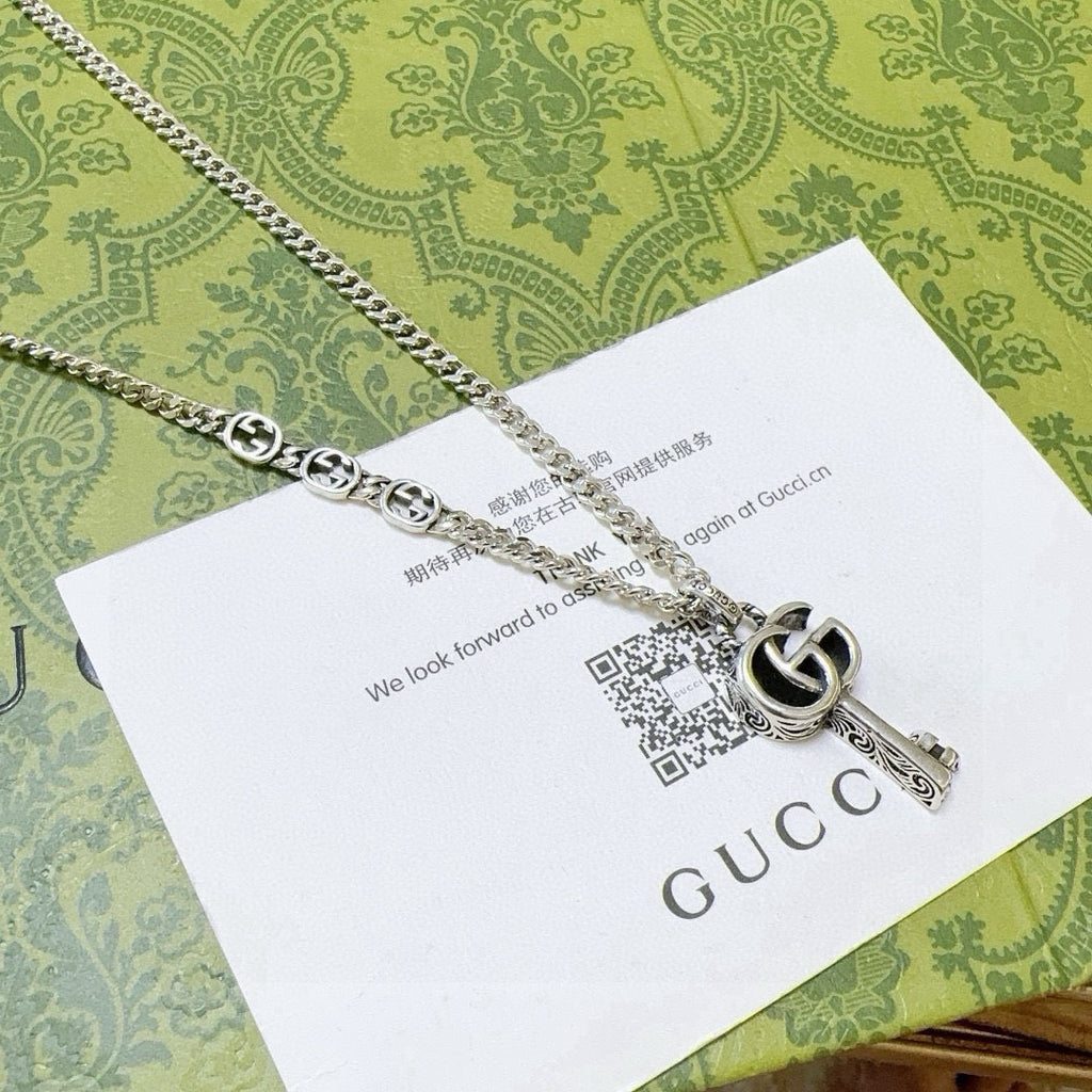 Gucci Anger Forest Interlocking G Antiqued Chain Necklace - album image 7