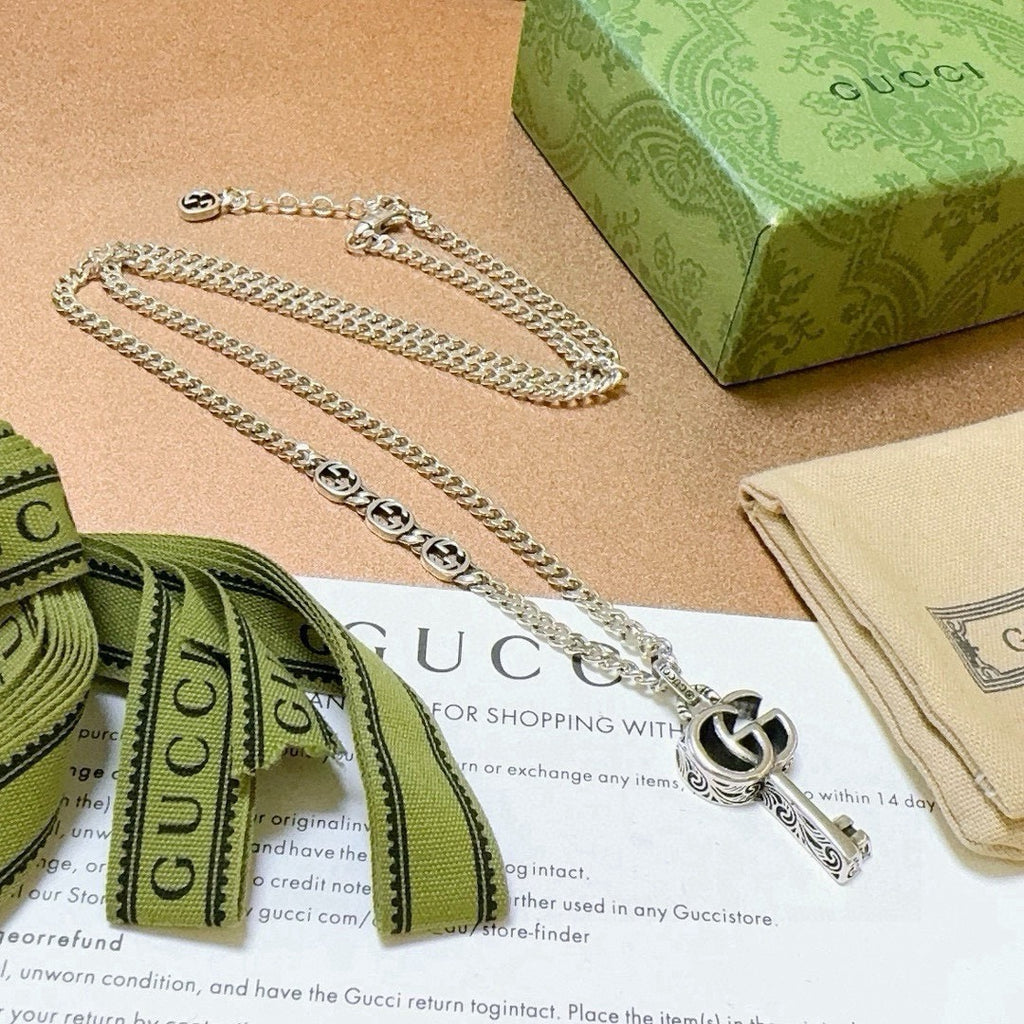 Gucci Anger Forest Interlocking G Antiqued Chain Necklace - album image 5