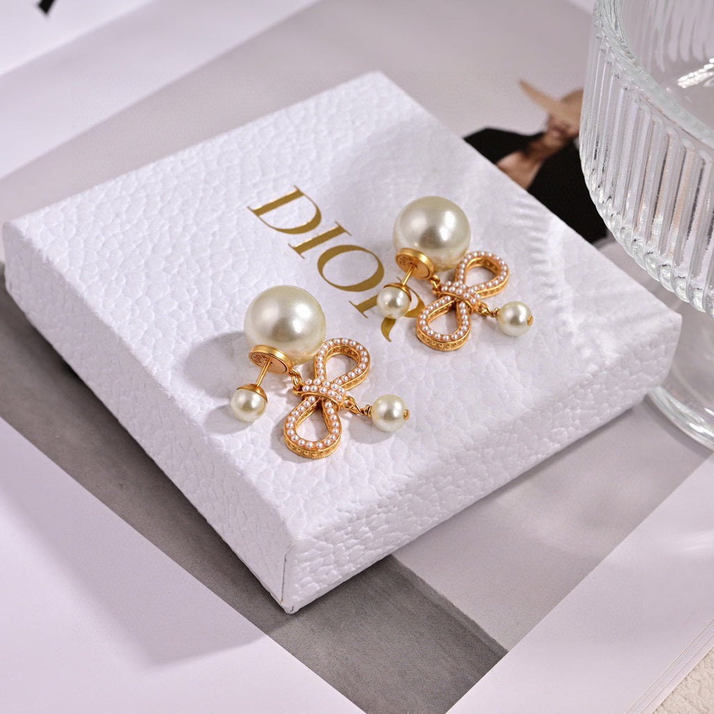Dior Rose-Gold-Tone Bow Pearl-Look Jewelry - product image 12