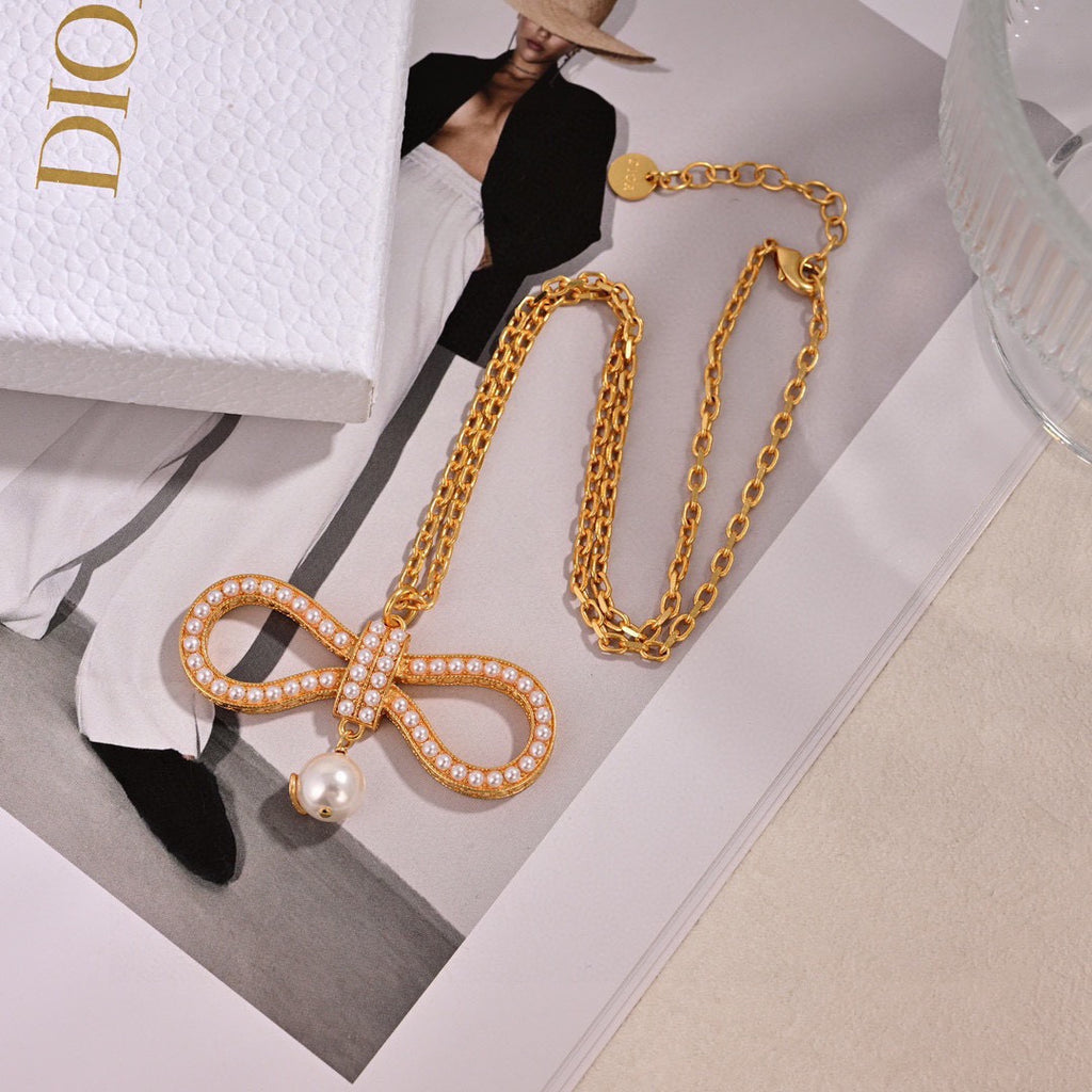 Dior Rose-Gold-Tone Bow Pearl-Look Jewelry - product image 11