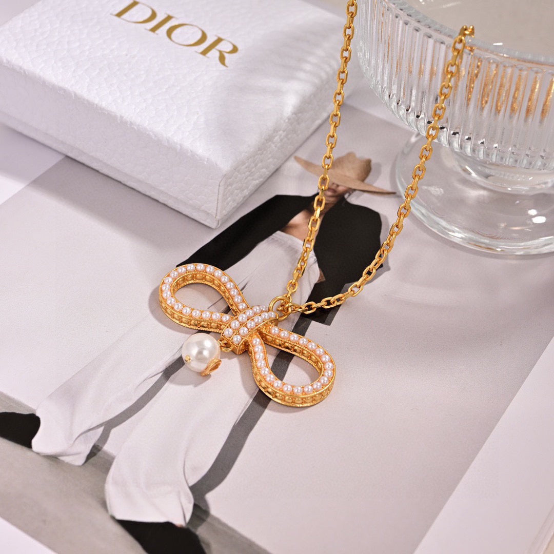 Dior Rose-Gold-Tone Bow Pearl-Look Jewelry - product image 16