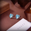 Gucci Gold-Tone Blue Teardrop Crystal Stud Earrings - album image 1