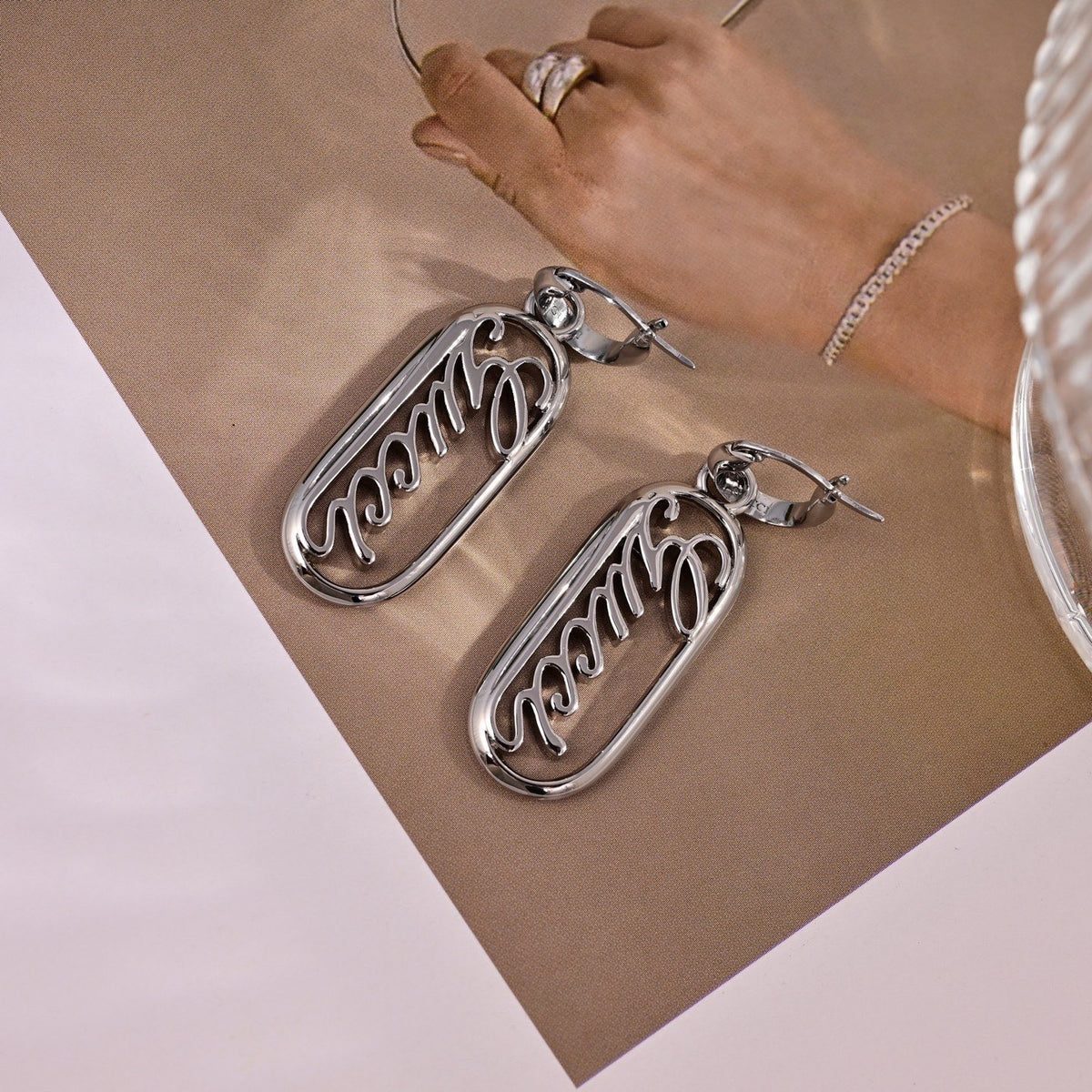 Gucci Silver-Tone Long Leaf Drop Earrings - album image 4