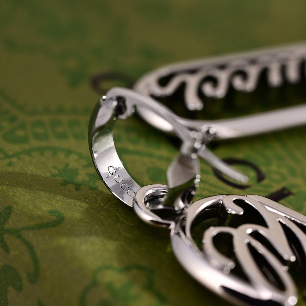 Gucci Silver-Tone Long Leaf Drop Earrings - album image 3