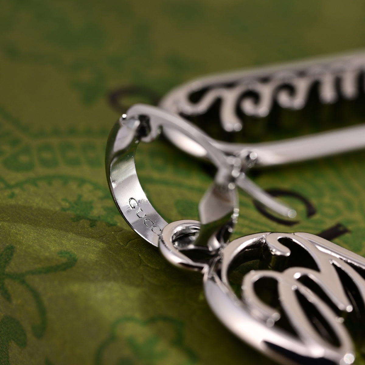 Gucci Silver-Tone Long Leaf Drop Earrings - album image 3