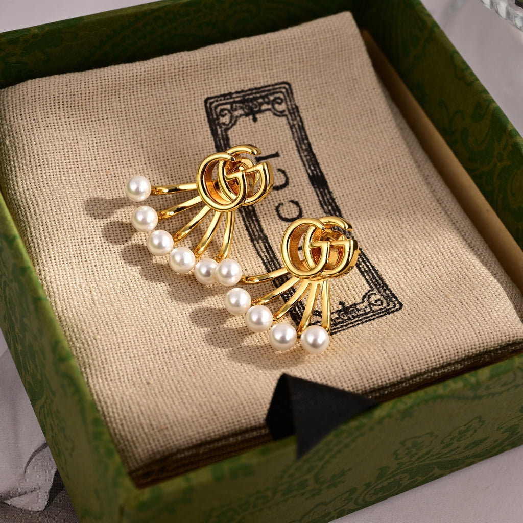 Gucci Gold-Tone Letter and Bee Drop Earrings - album image 5