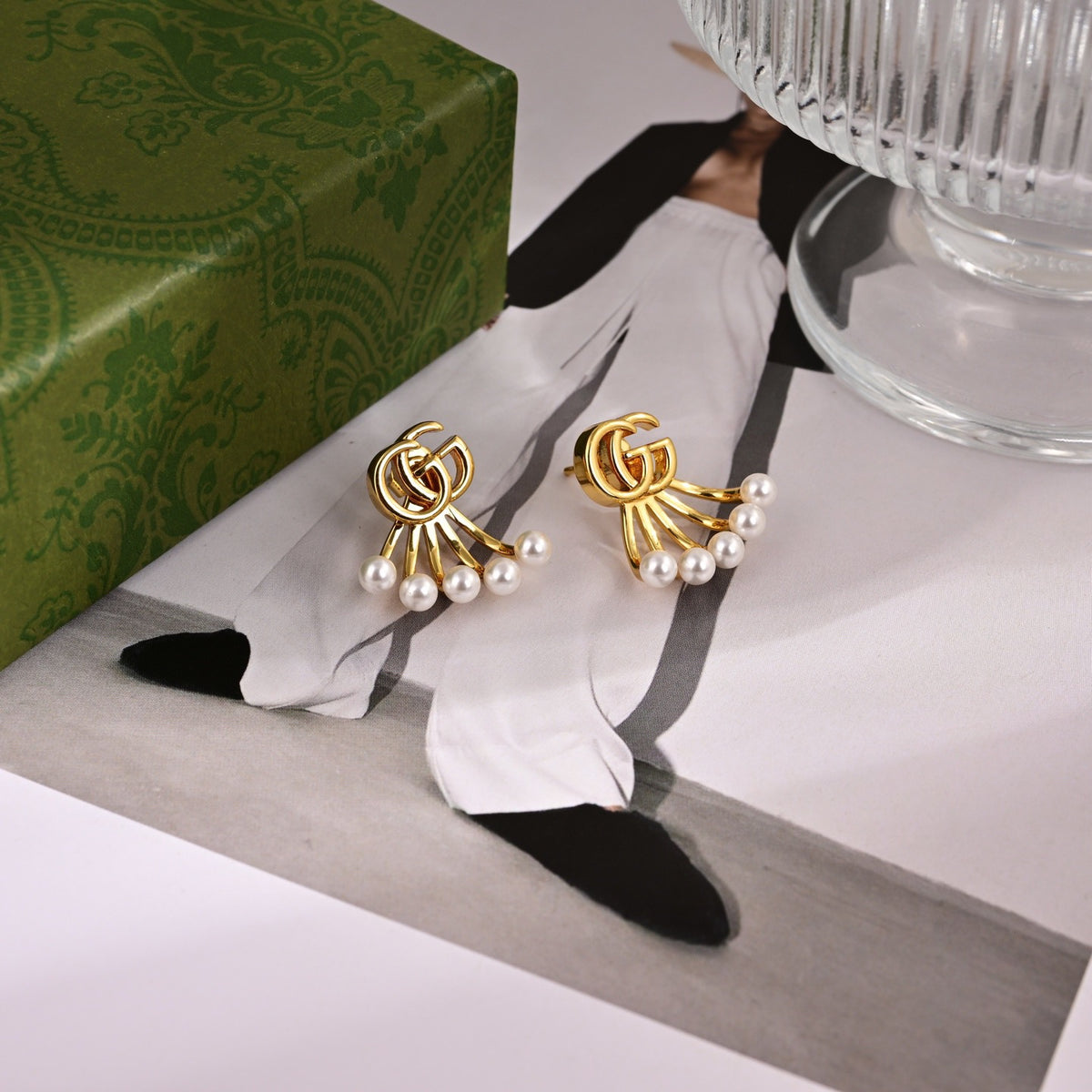 Gucci Gold-Tone Letter and Bee Drop Earrings - album image 7