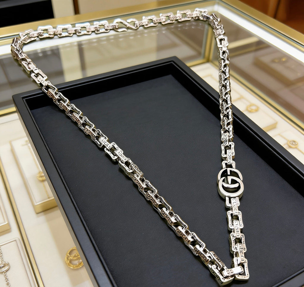 Gucci Anger Forest Interlocking G Antiqued Chain Necklace - album image 8