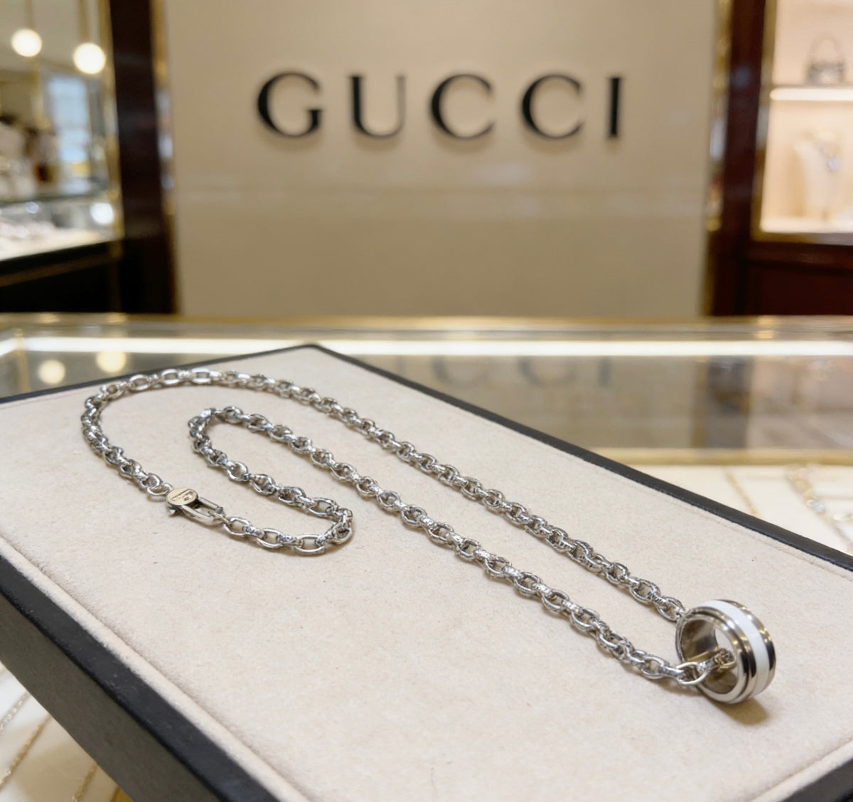 Gucci Anger Forest Interlocking G Antiqued Chain Necklace - album image 7