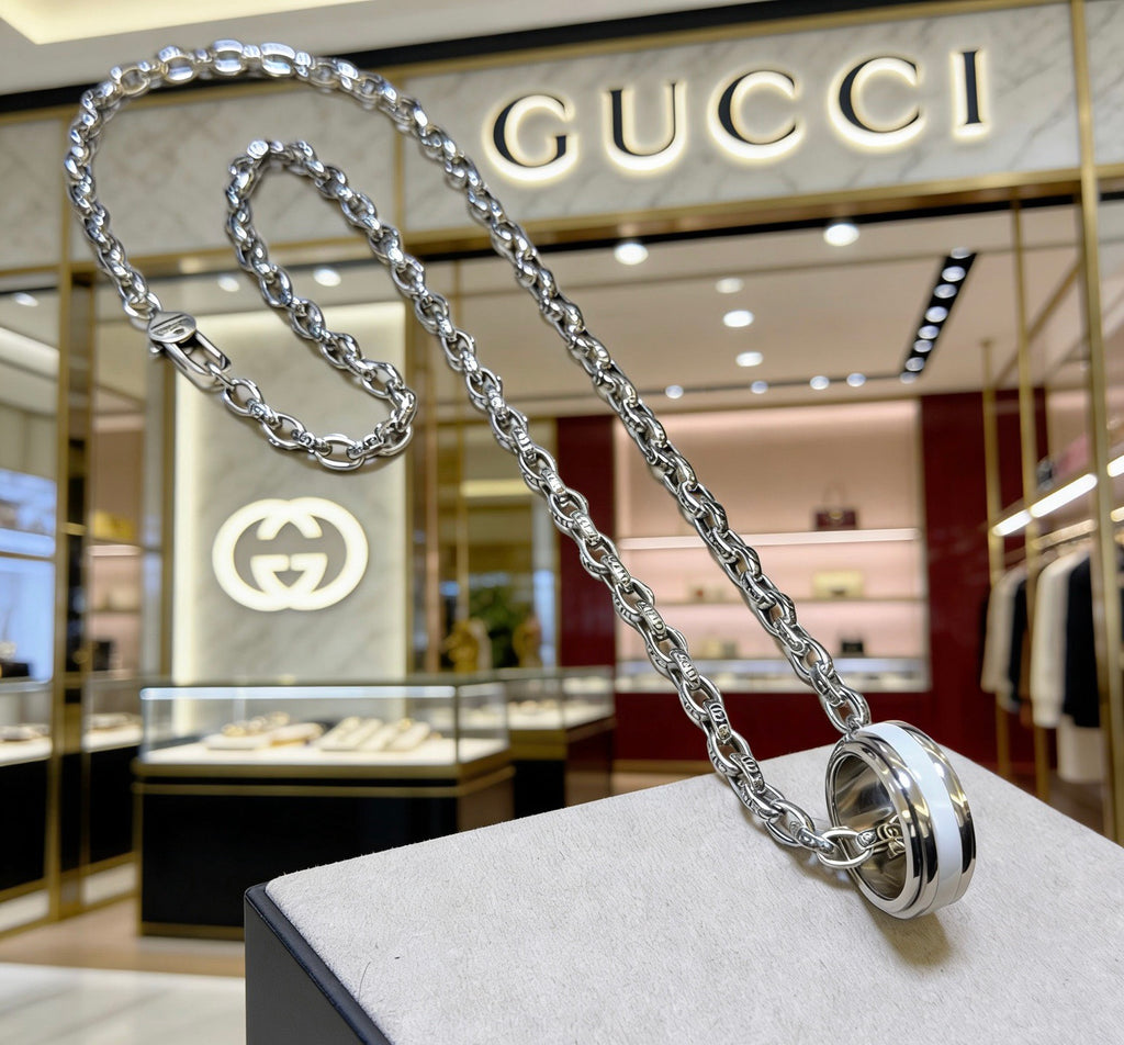 Gucci Anger Forest Interlocking G Antiqued Chain Necklace - album image 4