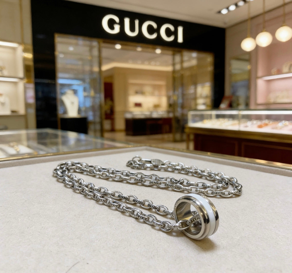 Gucci Anger Forest Interlocking G Antiqued Chain Necklace - album image 5