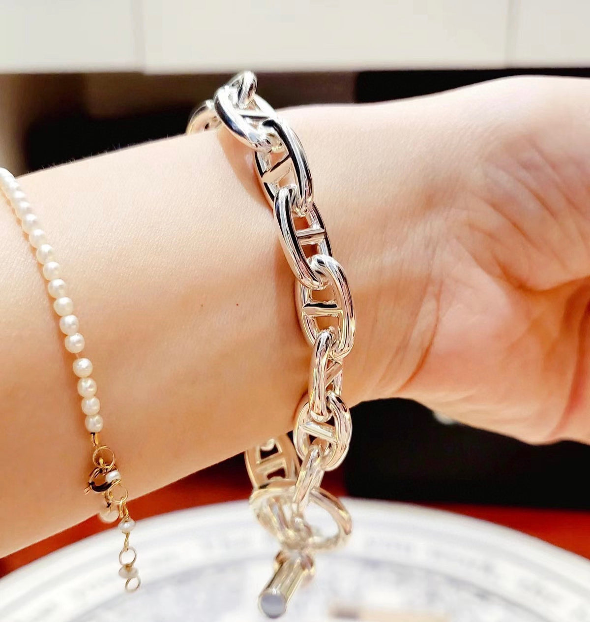 Hermès Silver-Tone Anchor-Link Bracelet - album image 3