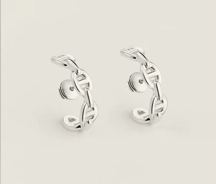 Hermès Silver-Tone Open Anchor-Link Ring - album image 2