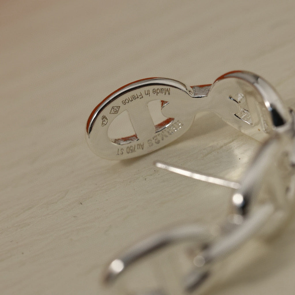 Hermès Silver-Tone Open Anchor-Link Ring - album image 9