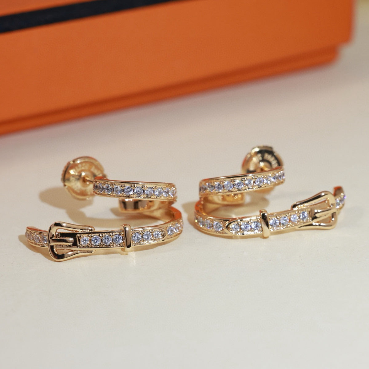Hermès Silver-Tone Crystal Hoop Earrings - album image 7