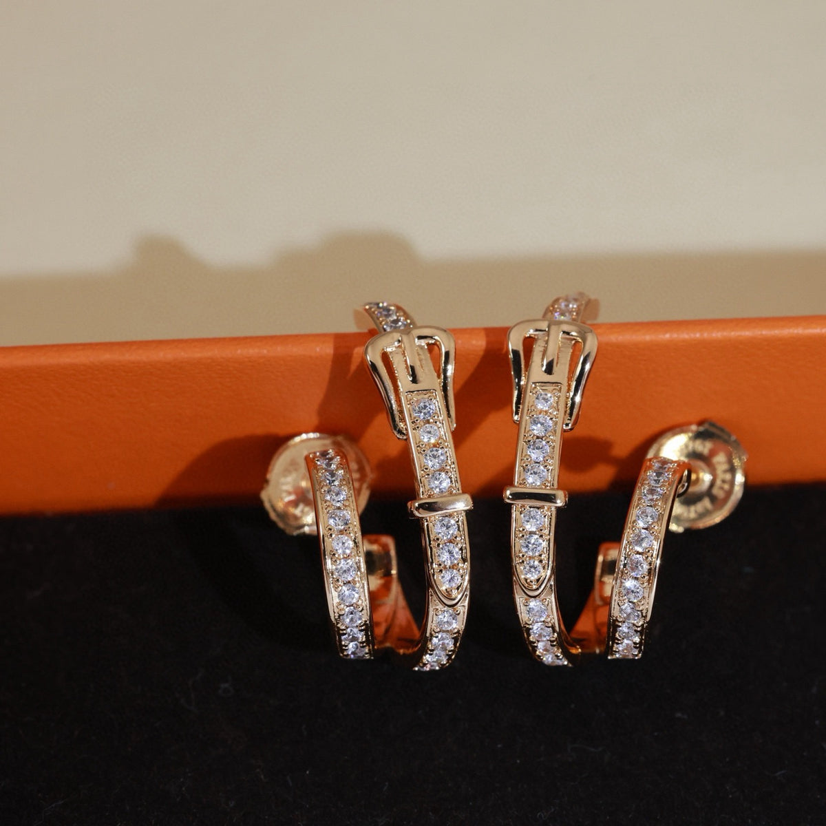 Hermès Silver-Tone Crystal Hoop Earrings - album image 8
