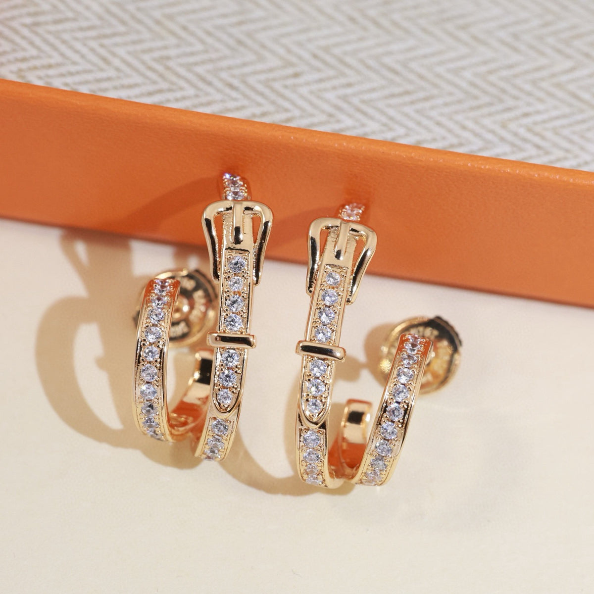 Hermès Silver-Tone Crystal Hoop Earrings - album image 5