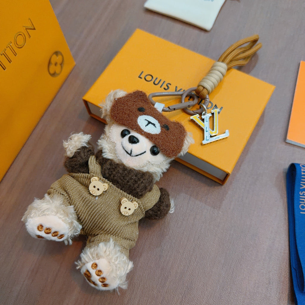 Louis Vuitton Brown Plush Character Keychain with Cap - album image 5