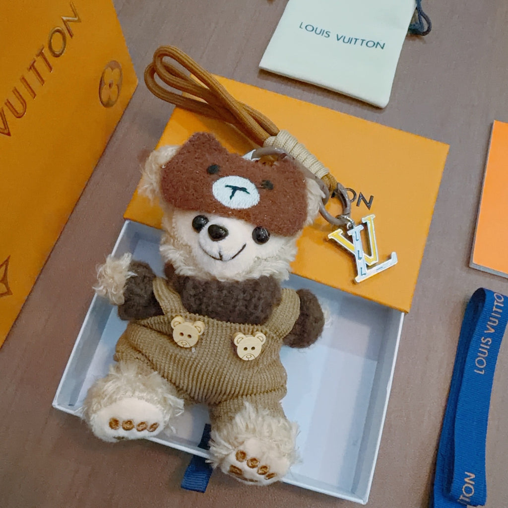 Louis Vuitton Brown Plush Character Keychain with Cap - album image 3