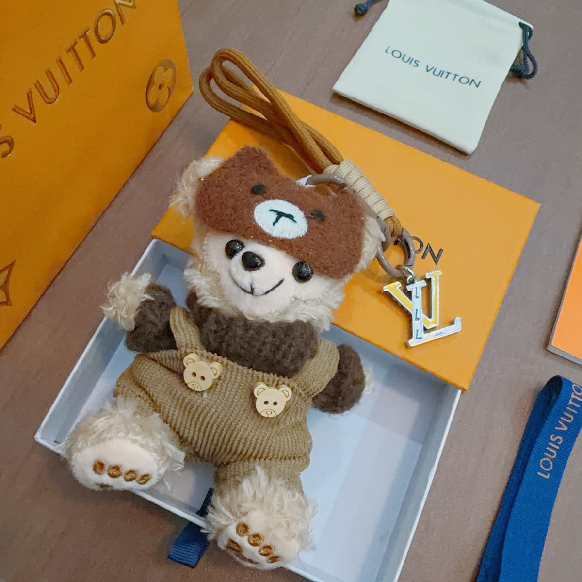 Louis Vuitton Brown Plush Character Keychain with Cap - album image 6