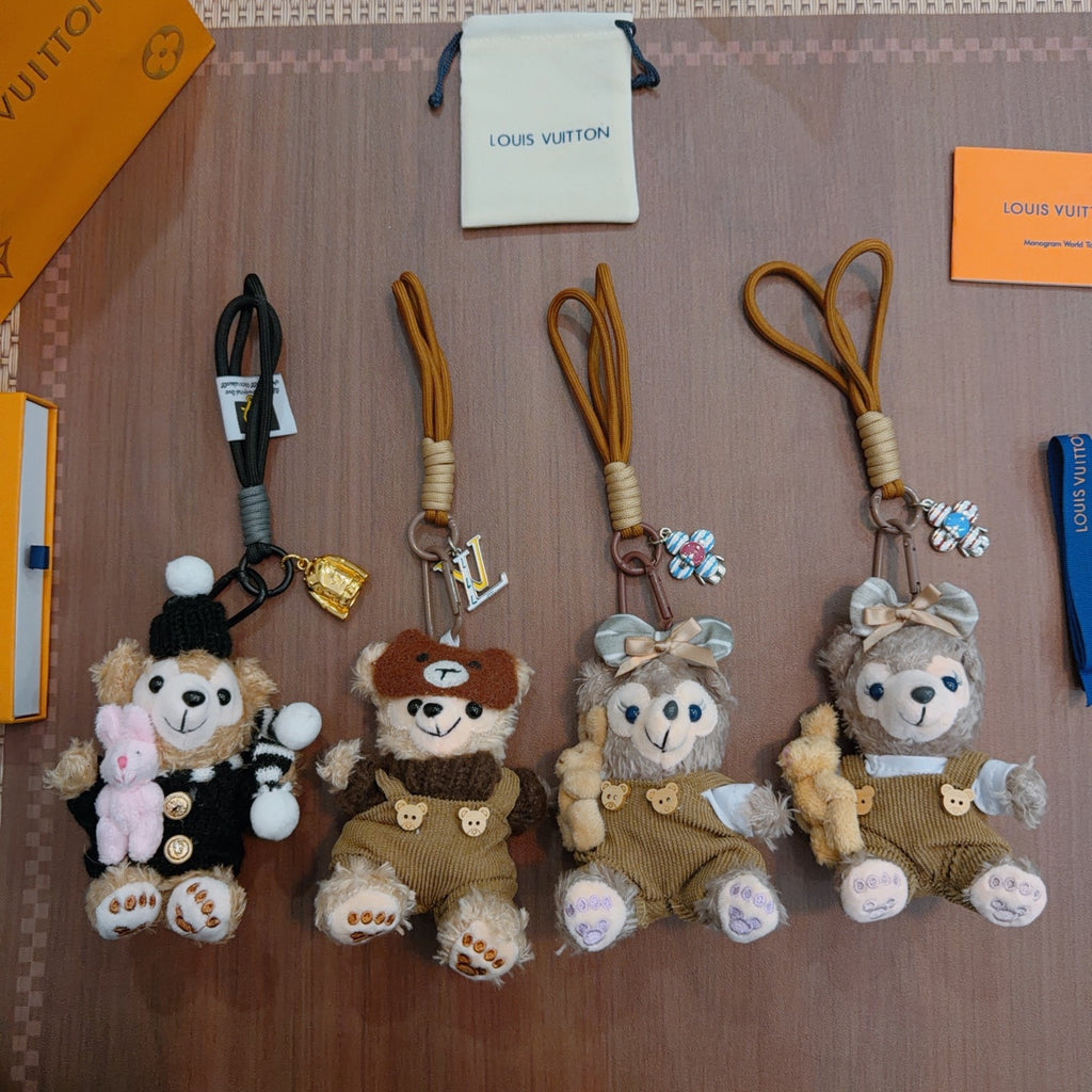 Louis Vuitton Brown Plush Character Keychain with Cap - album image 7