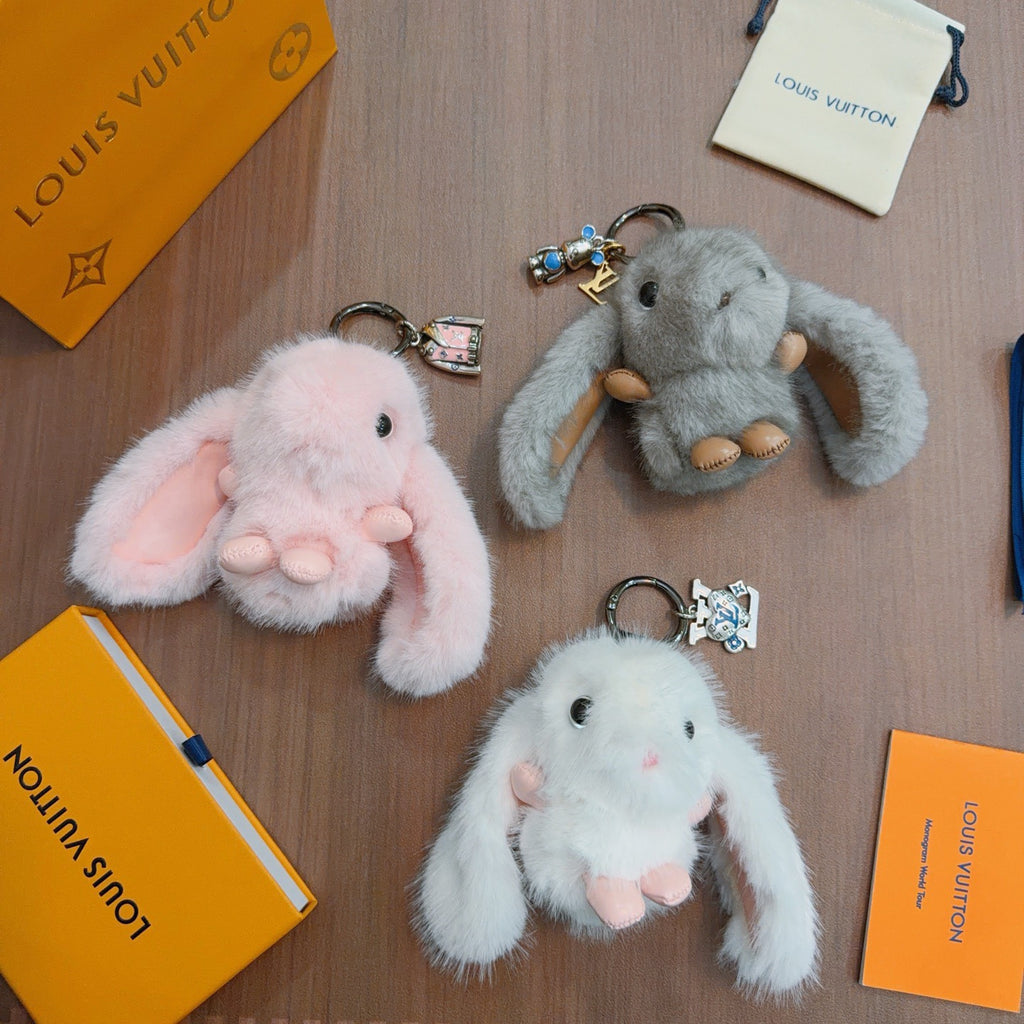 Louis Vuitton Long-Eared Plush Animal Keychain in Pastel Colors - album image 1