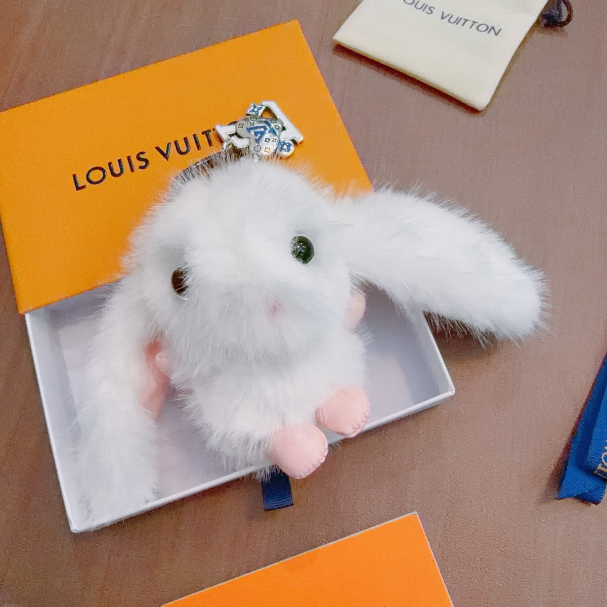 Louis Vuitton Long-Eared Plush Animal Keychain in Pastel Colors - album image 3