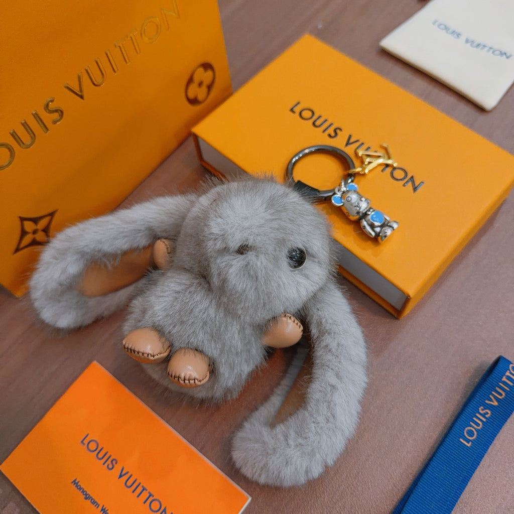 Louis Vuitton Gray Long-Eared Plush Animal Keychain - album image 5