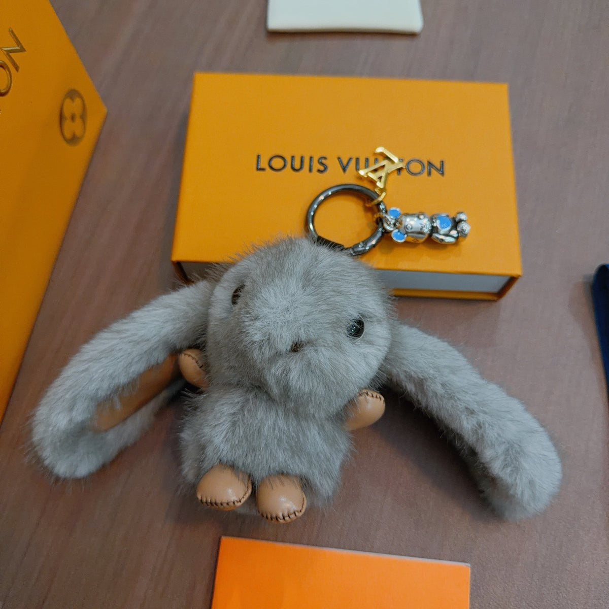 Louis Vuitton Gray Long-Eared Plush Animal Keychain - album image 3