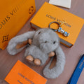 Louis Vuitton Gray Long-Eared Plush Animal Keychain - album image 1