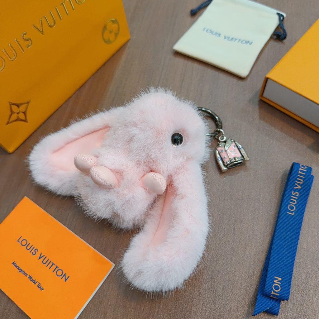 Louis Vuitton Pink Long-Eared Plush Animal Keychain - album image 2