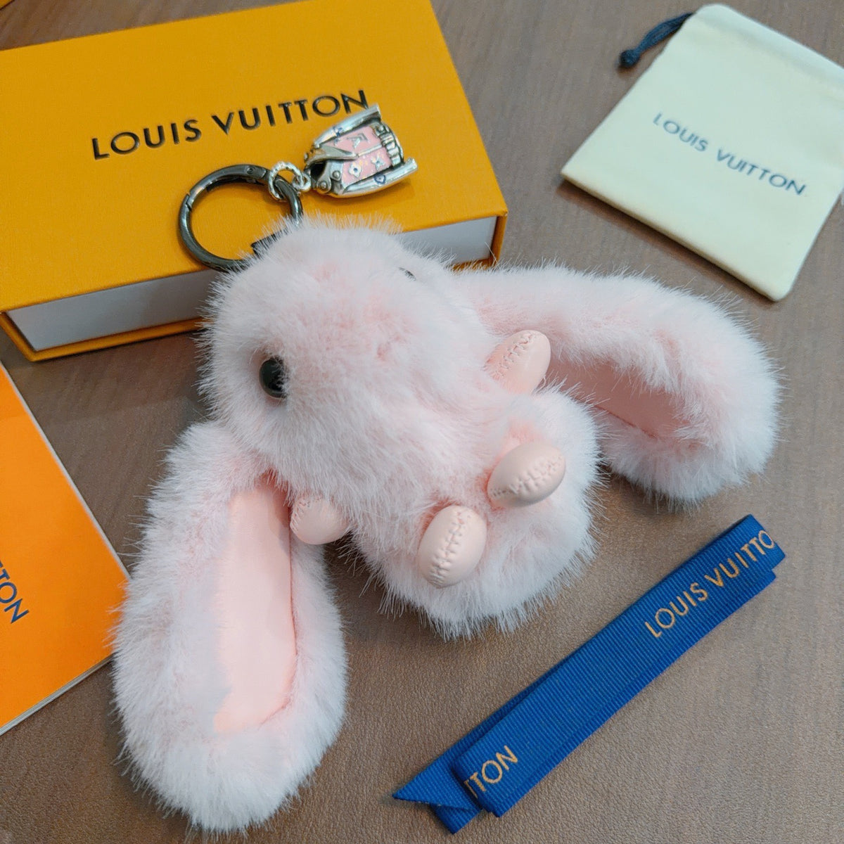 Louis Vuitton Pink Long-Eared Plush Animal Keychain - album image 5