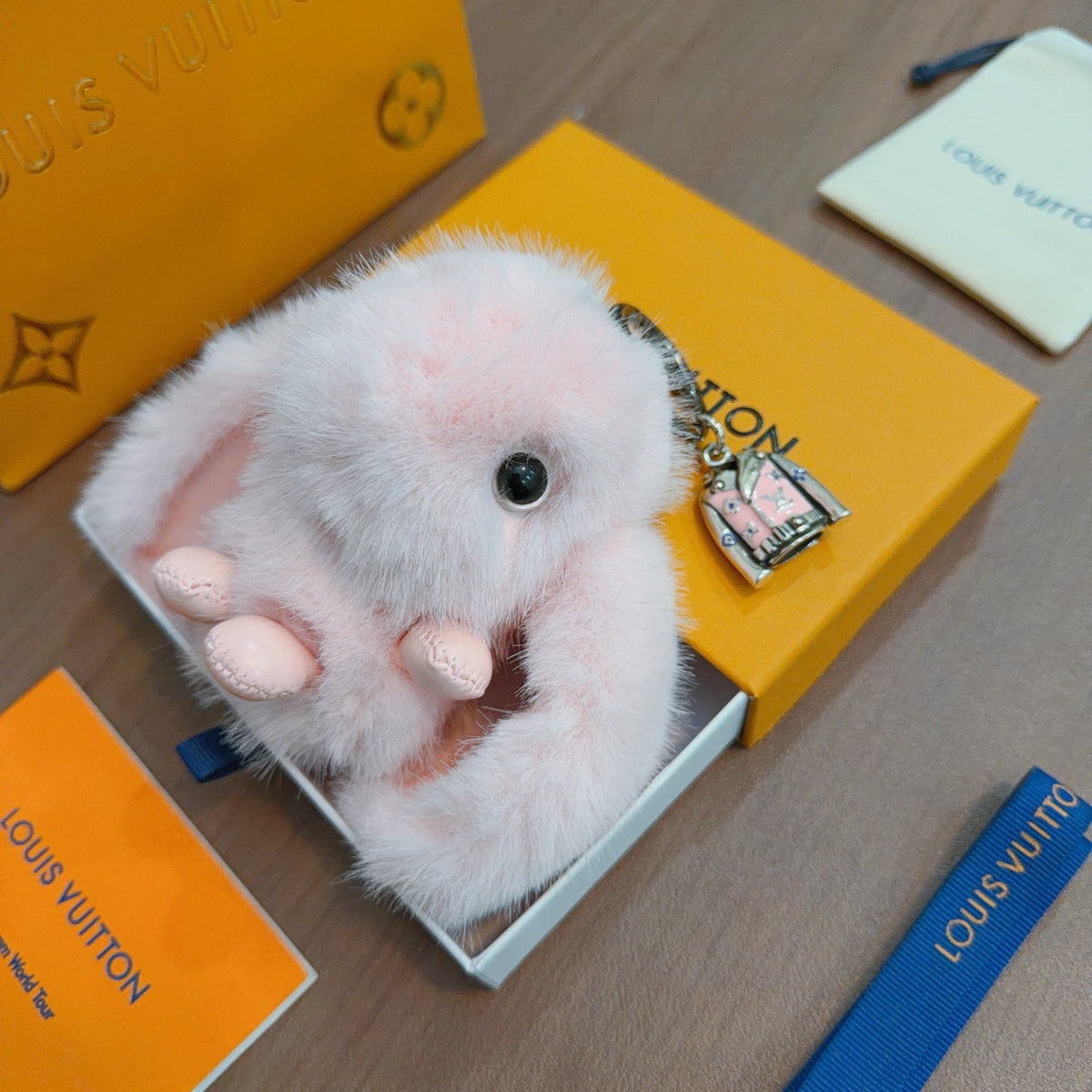 Louis Vuitton Pink Long-Eared Plush Animal Keychain - album image 8