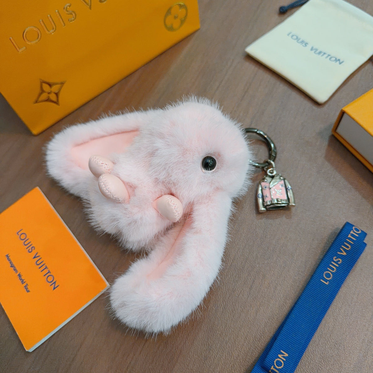 Louis Vuitton Pink Long-Eared Plush Animal Keychain - album image 6