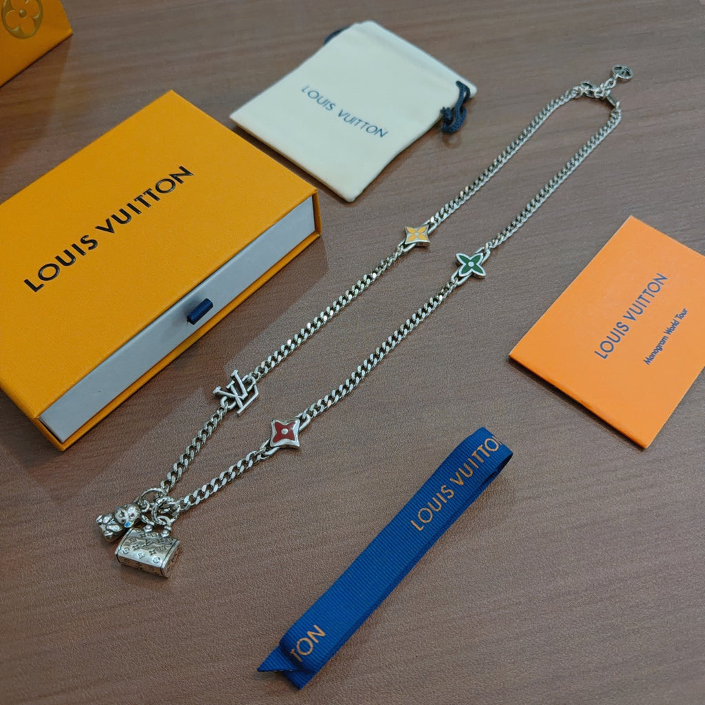 Louis Vuitton Silver-Tone Antiqued Chain Necklace - album image 4